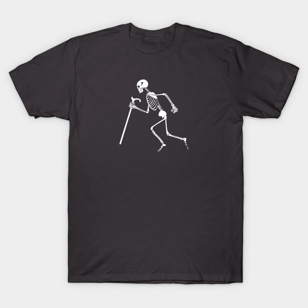 Skeleton w/Cane T-Shirt by lanky768